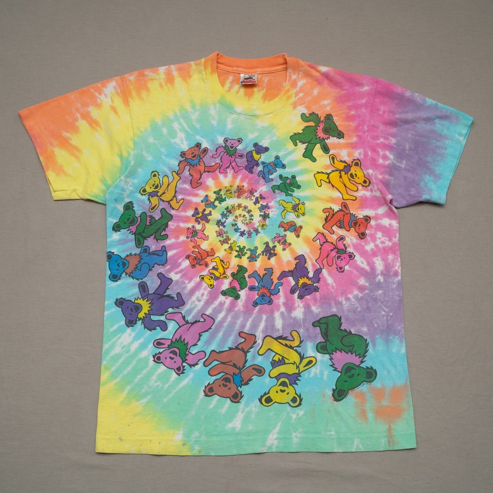 Vintage 80s Grateful Dead Dancing‎ Bears Original FOTL USA Made Tie Dye Shirt L